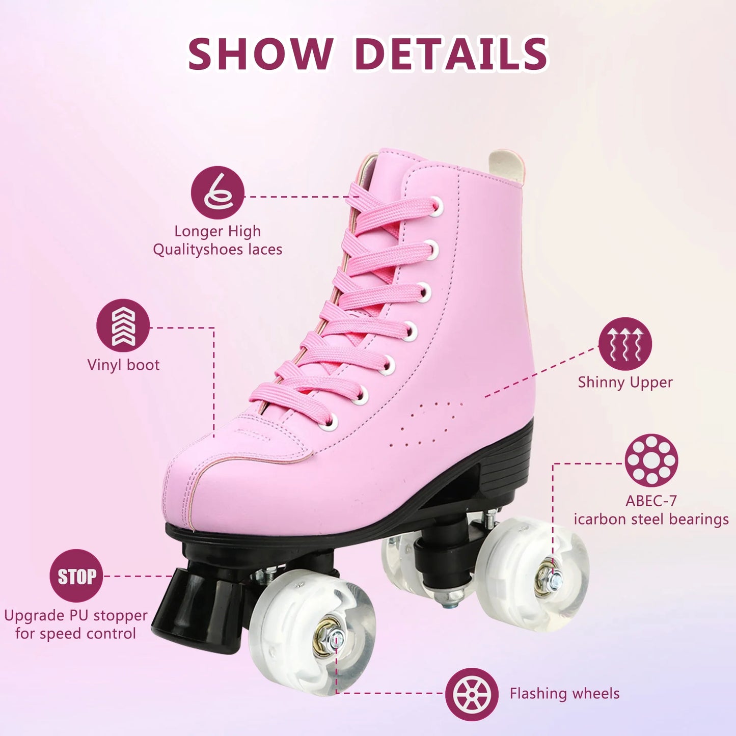NovaRoll™ - Double Row Flash Roller Skates for Adults