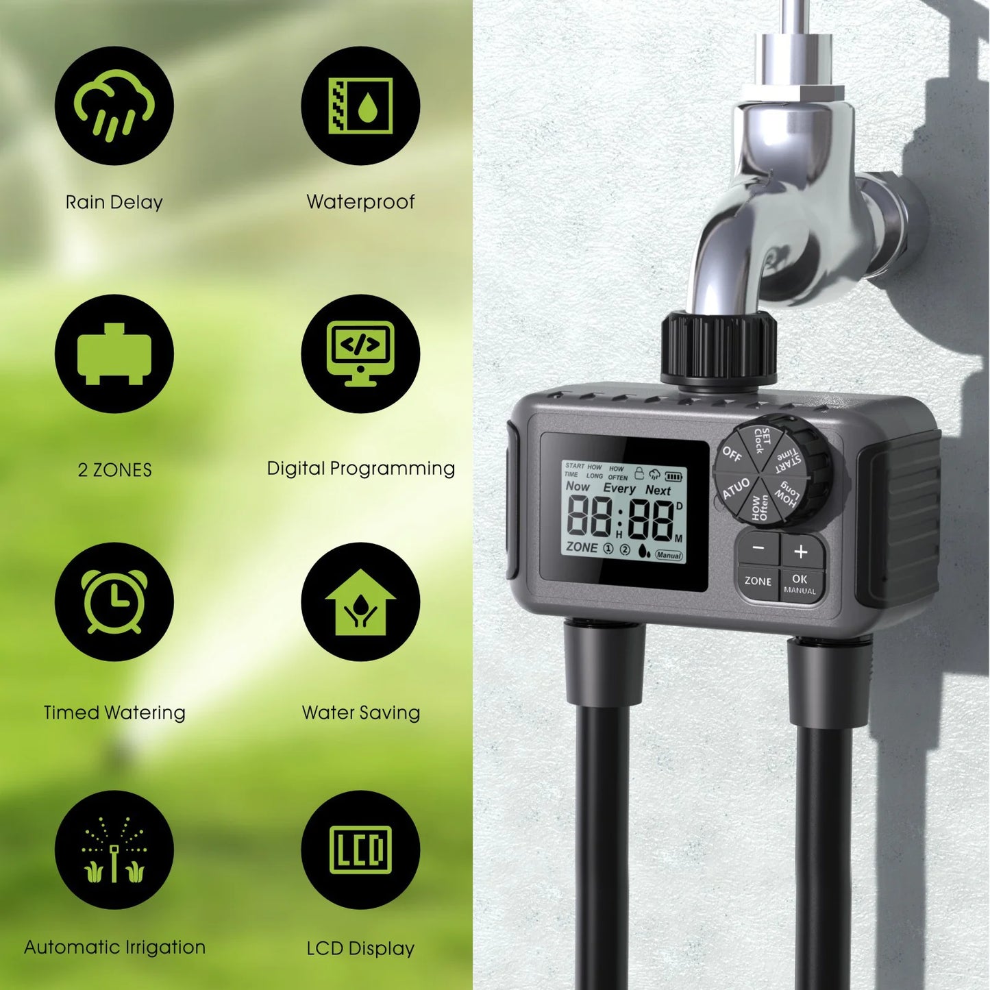 IrrigaTwist™ - Automatic Dual-Channel Irrigation Timer